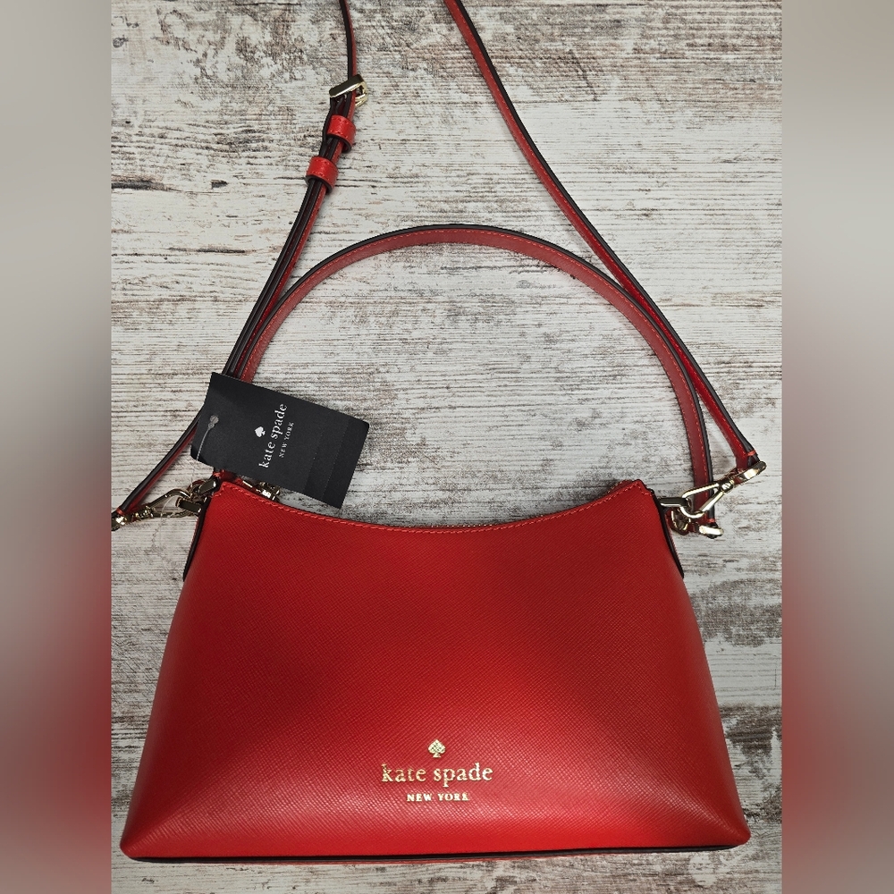 Kate Spade Sm Shoulder Purse Orangish Red  NWT - Picture 2 of 6